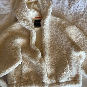Last chance Orolay winter white teddy bear bomber jacket